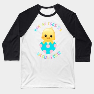 Colorful Happy Easter Chick Baseball T-Shirt